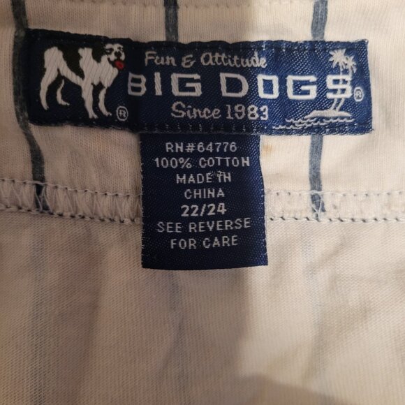 Vintage Big Dogs Jersey Button Up Striped Shirt 90s Womens Blue White 3X 22 24 - Picture 7 of 7